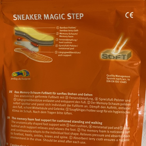 PEDAG Sneaker Magic Step with Memory Foam Shoe Inserts Size 44 or 11M - Picture 4 of 8